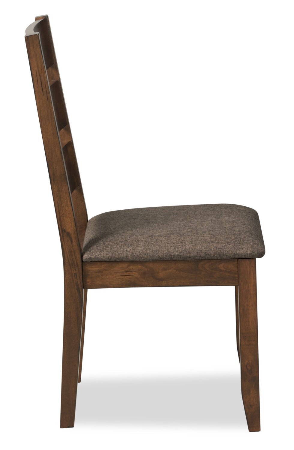 Plum Dining Chair with Polyester Fabric, Wood, Ladder-Back - Nutmeg Brown | Chaise de salle à manger Plum en tissu de polyester et en bois avec dossier en échelle - brun muscade