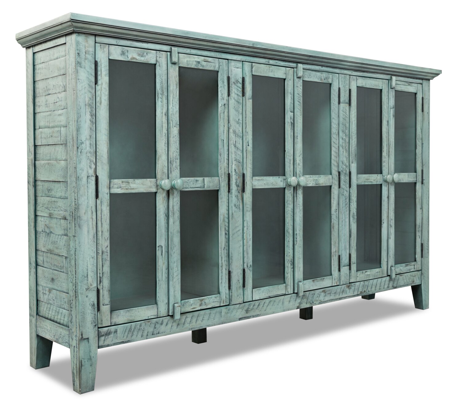 Rocco 70" 6-Door Large Accent Cabinet - Vintage Blue|Grande armoire décorative Rocco de 70 po avec 6 portes - bleu antique