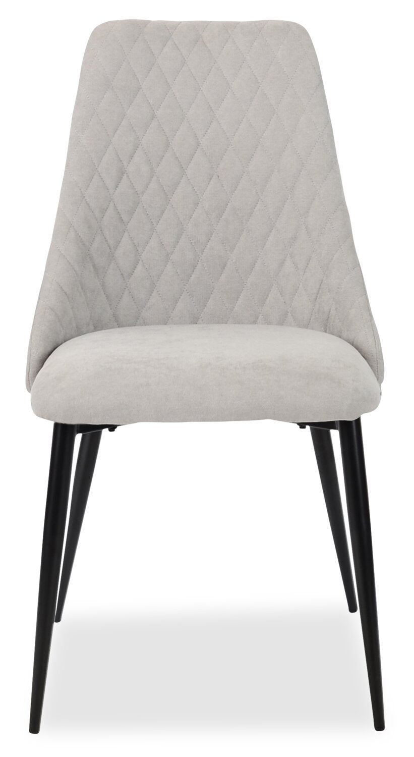 Miya Dining Chair with Polyester Fabric, Metal - Grey | Chaise de salle à manger Miya en tissu de polyester et en métal - grise