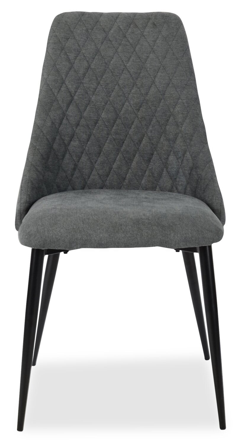 Miya Dining Chair with Polyester Fabric, Metal - Charcoal | Chaise de salle à manger Miya en tissu de polyester et en métal - anthracite