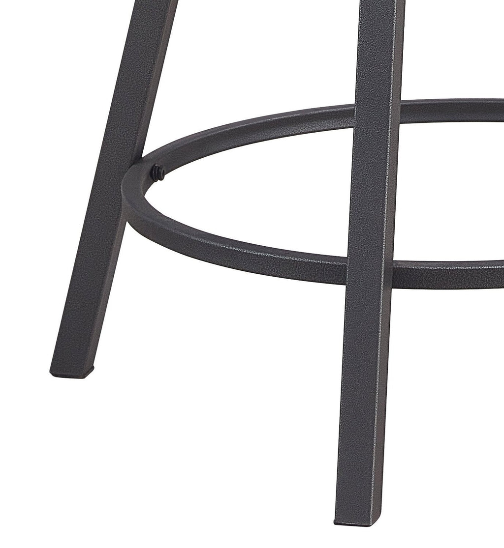 Mila Counter Stool with Swivel Seat, Vegan Leather Fabric, Metal - Red | Tabouret bar Mila en tissu de cuir végétalien et en métal avec siège pivotant - rouge