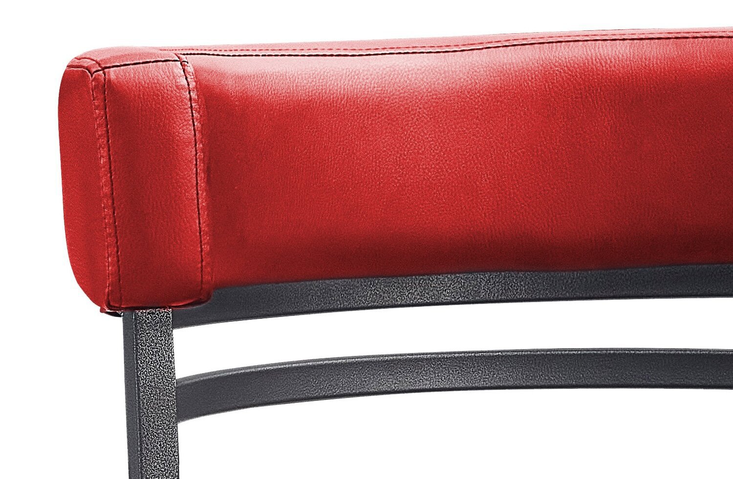Mila Counter Stool with Swivel Seat, Vegan Leather Fabric, Metal - Red | Tabouret bar Mila en tissu de cuir végétalien et en métal avec siège pivotant - rouge