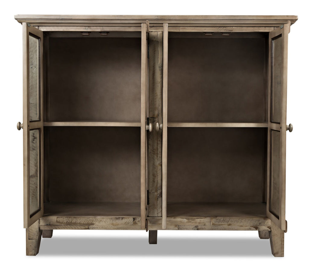 Rocco 48" 4-Door Accent Cabinet - Natural Wood|Armoire décorative Rocco de 48 po avec 4 portes - bois naturel