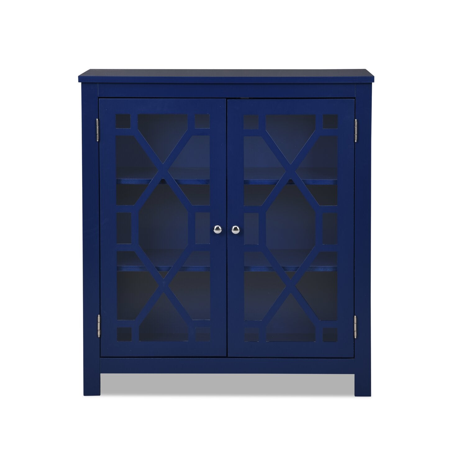 Clary 31.5" Accent Cabinet with Glass Doors - Navy|Armoire décorative Clary de 31,5 po avec portes en verre - bleu marine