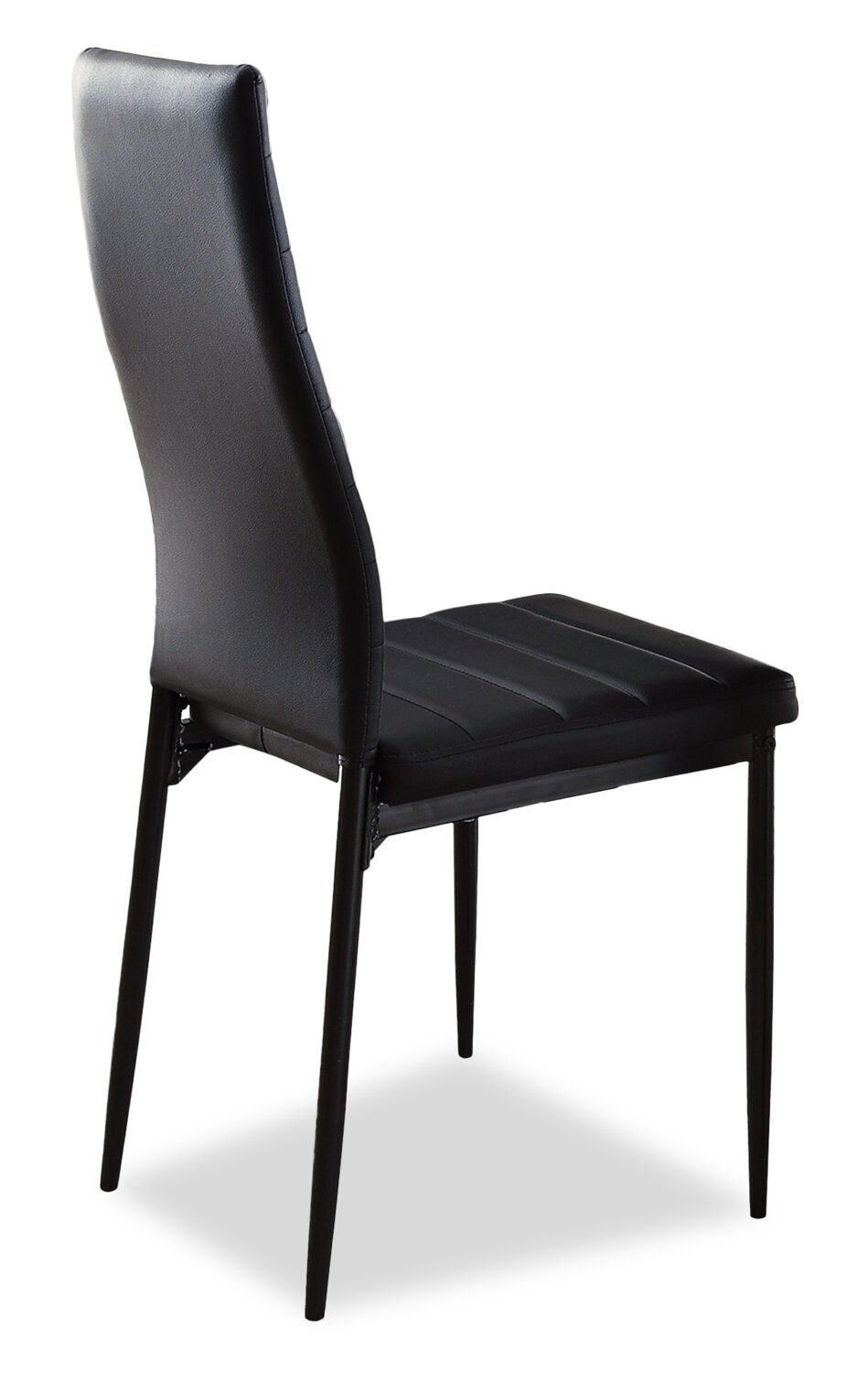 Onyx Dining Chair with Vegan-Leather Fabric, Metal - Black | Chaise de salle à manger Onyx en tissu de cuir végétalien et en métal - noire