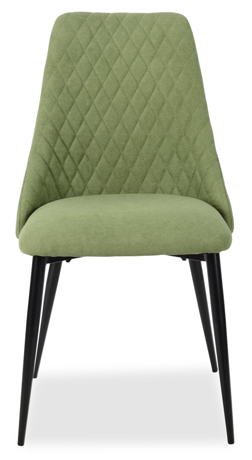 Miya Dining Chair with Polyester Fabric, Metal - Moss Green | Chaise de salle à manger Miya en tissu de polyester et en métal - vert mousse
