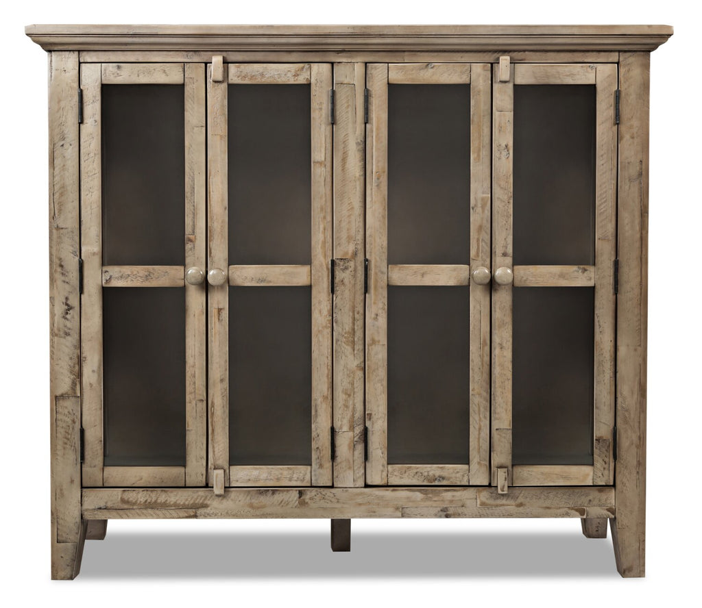 Rocco 48" 4-Door Accent Cabinet - Natural Wood|Armoire décorative Rocco de 48 po avec 4 portes - bois naturel