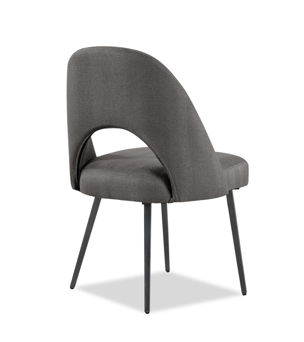 Elijah Dining Chair with Linen-Look Fabric, Metal - Grey | Chaise de salle à manger Elijah en tissu d’apparence lin et en métal - grise