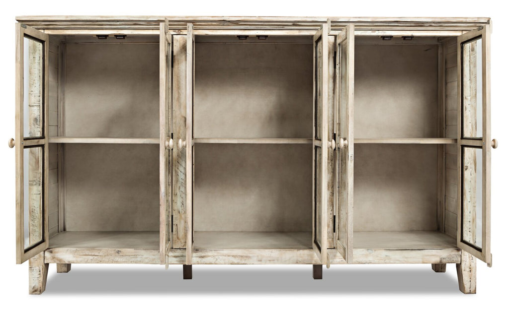 Rocco 70" 6-Door Large Accent Cabinet - Cream|Grande armoire décorative Rocco de 70 po avec 6 portes - crème