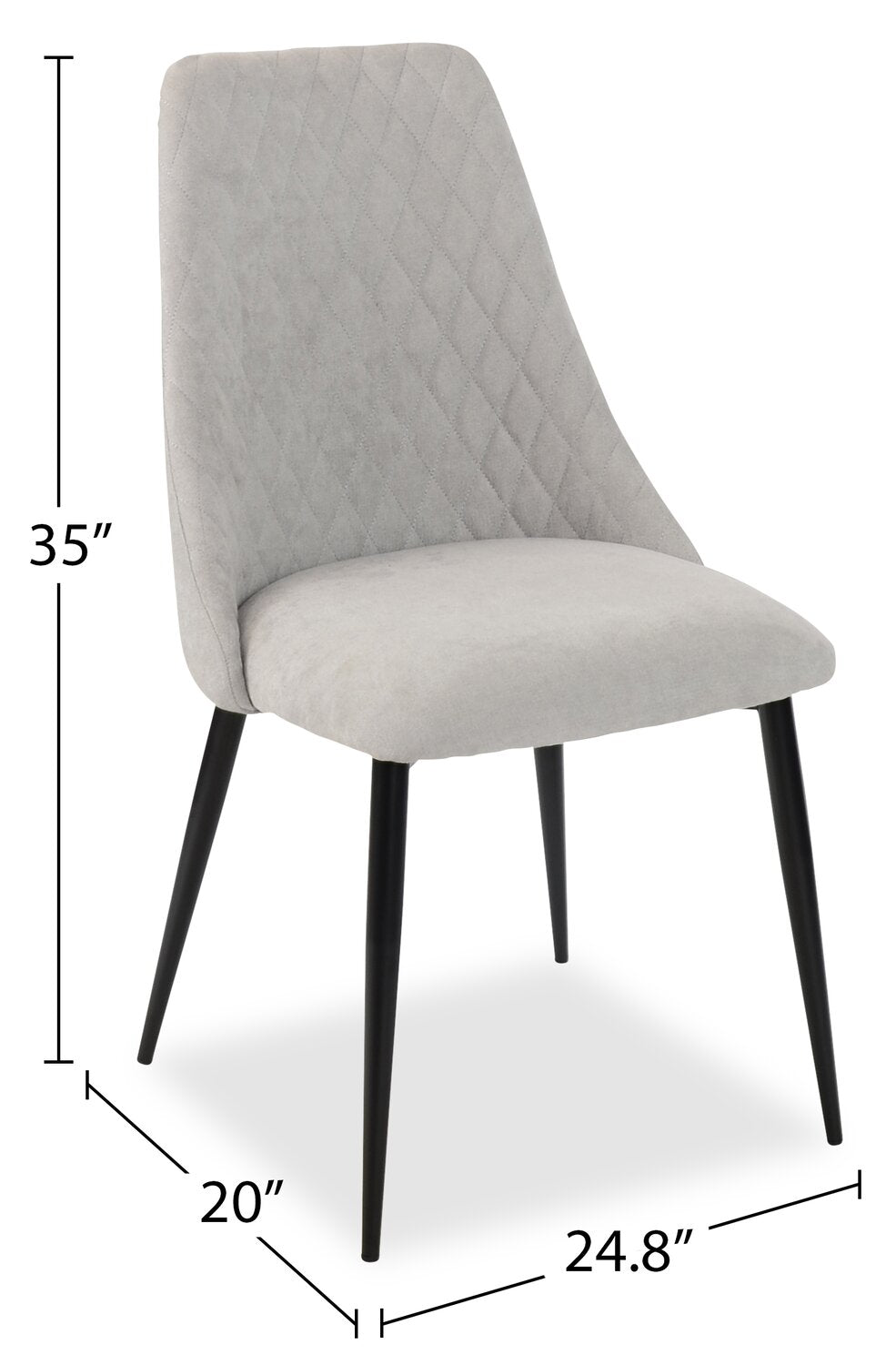 Miya Dining Chair with Polyester Fabric, Metal - Grey | Chaise de salle à manger Miya en tissu de polyester et en métal - grise