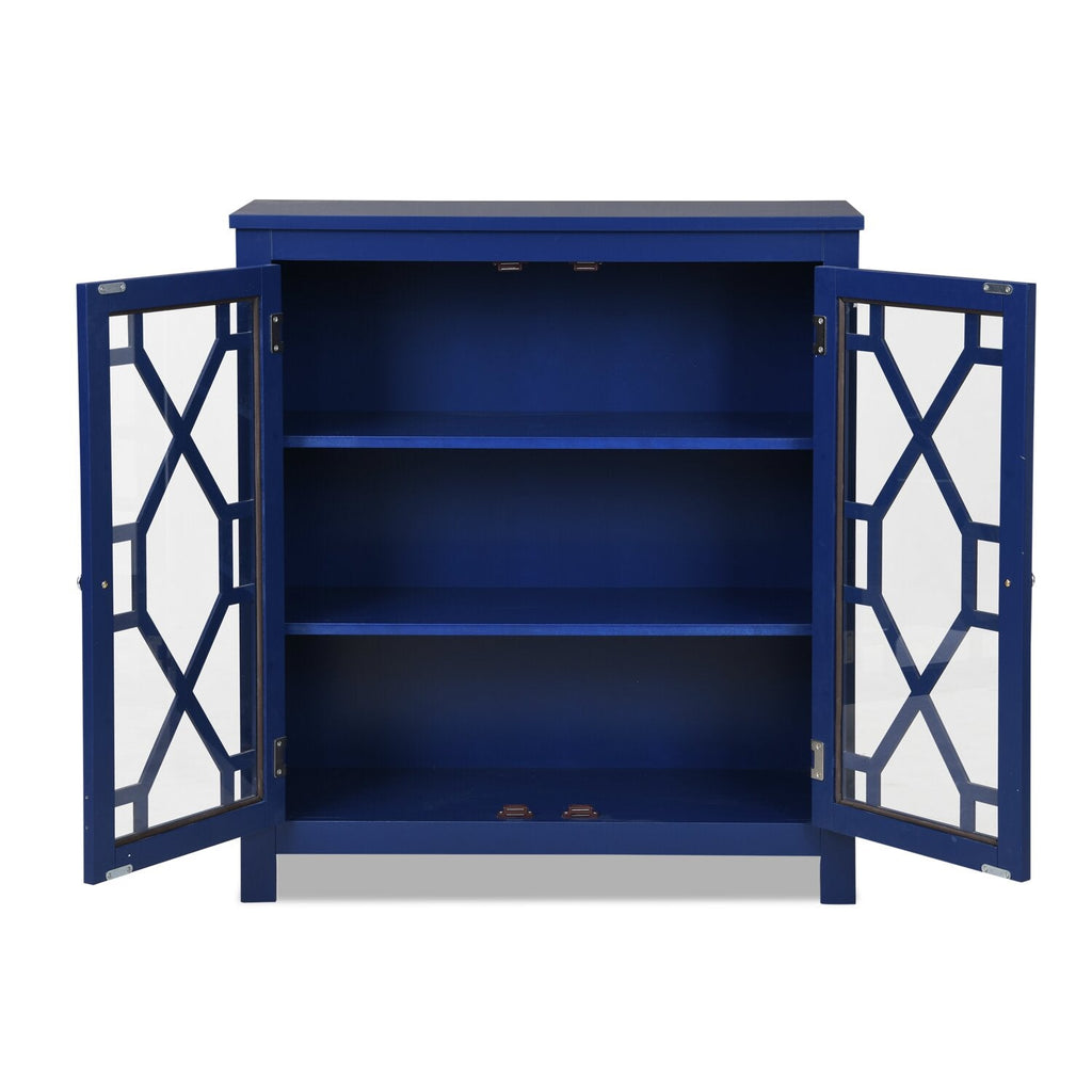 Clary 31.5" Accent Cabinet with Glass Doors - Navy|Armoire décorative Clary de 31,5 po avec portes en verre - bleu marine