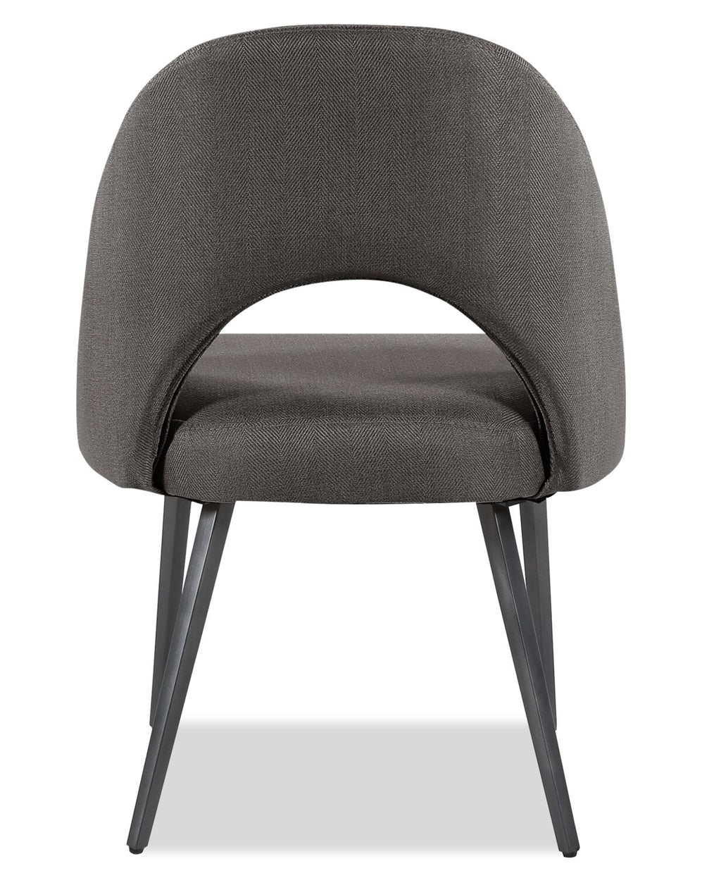 Elijah Dining Chair with Linen-Look Fabric, Metal - Grey | Chaise de salle à manger Elijah en tissu d’apparence lin et en métal - grise