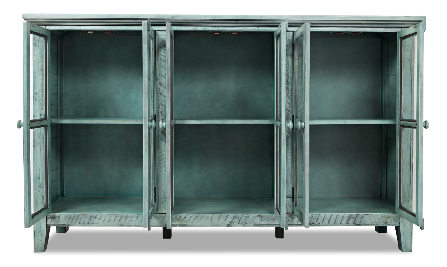 Rocco 70" 6-Door Large Accent Cabinet - Vintage Blue|Grande armoire décorative Rocco de 70 po avec 6 portes - bleu antique