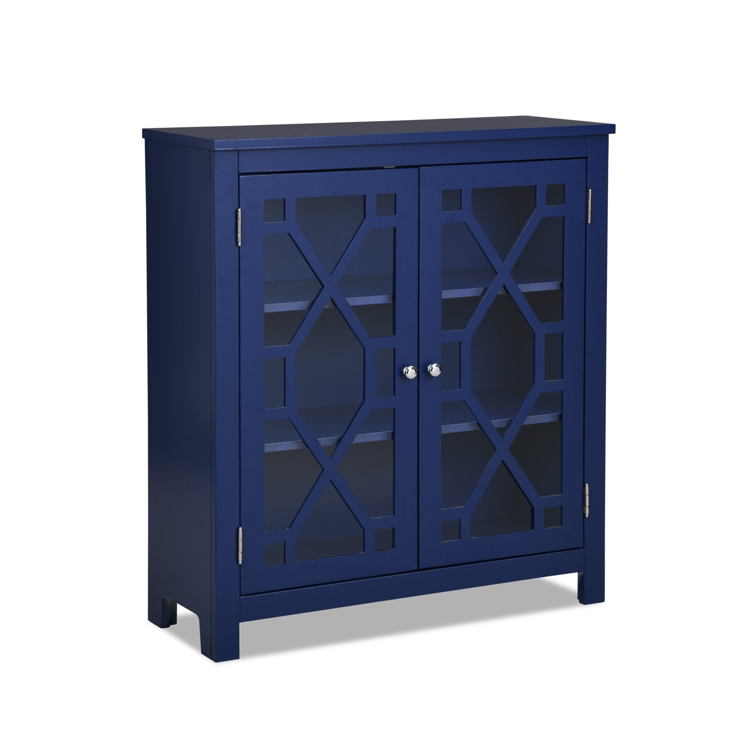 Clary 31.5" Accent Cabinet with Glass Doors - Navy|Armoire décorative Clary de 31,5 po avec portes en verre - bleu marine