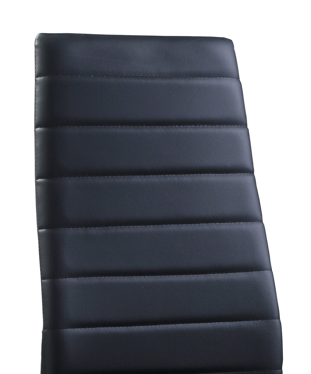 Onyx Dining Chair with Vegan-Leather Fabric, Metal - Black | Chaise de salle à manger Onyx en tissu de cuir végétalien et en métal - noire