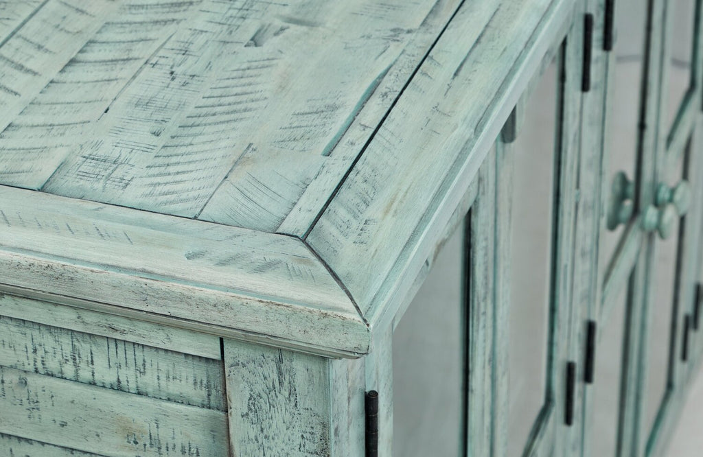 Rocco 70" 6-Door Large Accent Cabinet - Vintage Blue|Grande armoire décorative Rocco de 70 po avec 6 portes - bleu antique