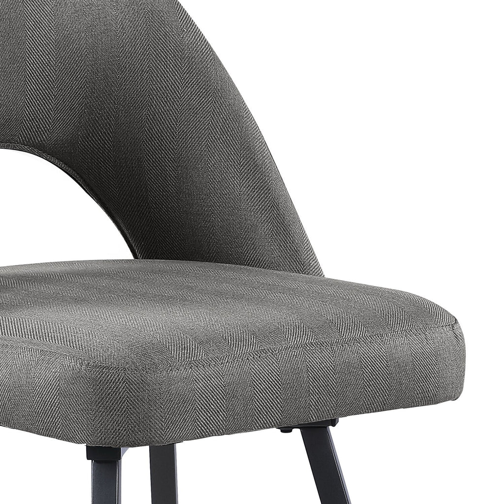 Elijah Counter-Height Stool with Swivel Seat, Linen-Look Fabric, Metal - Grey | Tabouret Elijah de hauteur comptoir en tissu d’apparence lin et en métal avec siège pivotant - gris