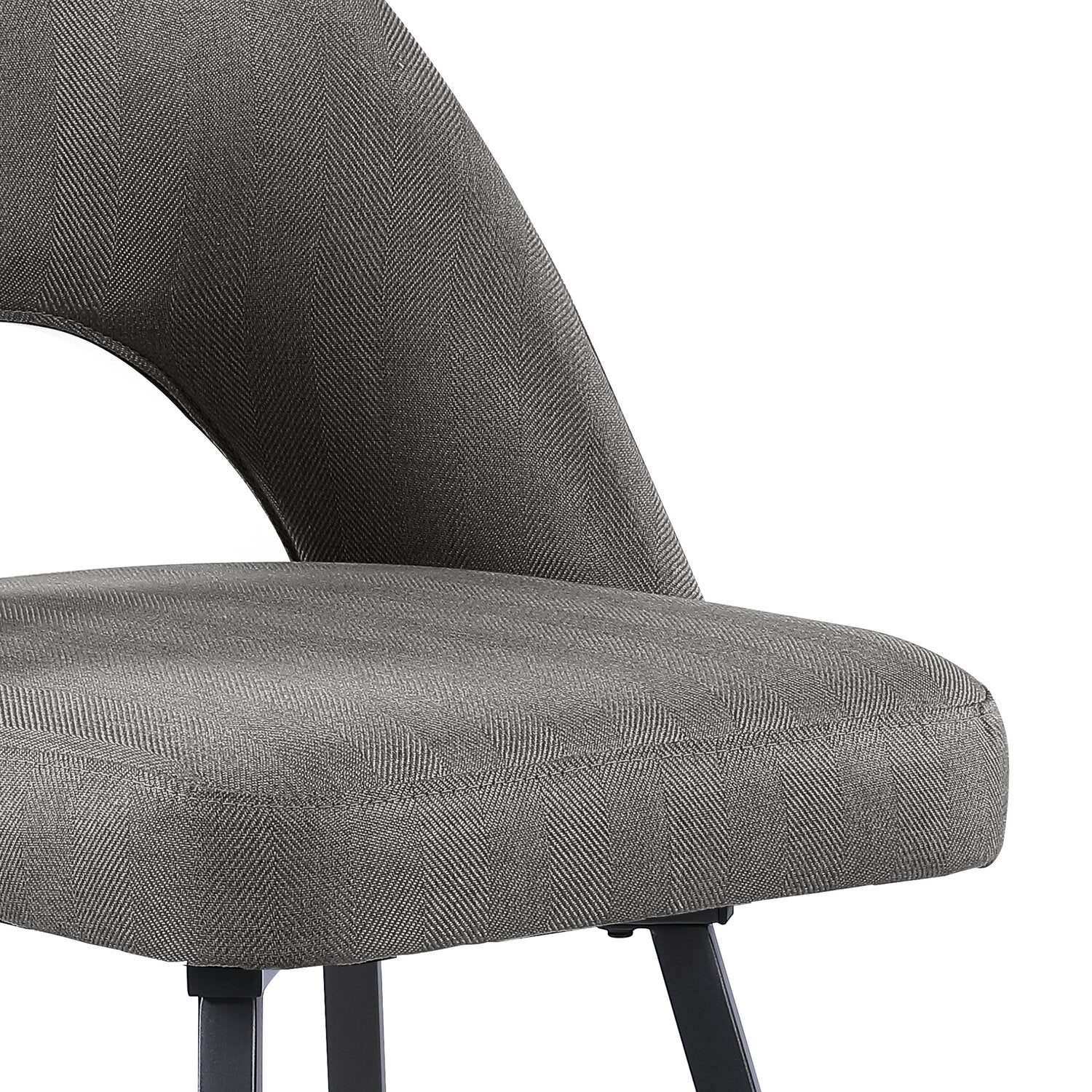 Elijah Counter-Height Stool with Swivel Seat, Linen-Look Fabric, Metal - Grey | Tabouret Elijah de hauteur comptoir en tissu d’apparence lin et en métal avec siège pivotant - gris