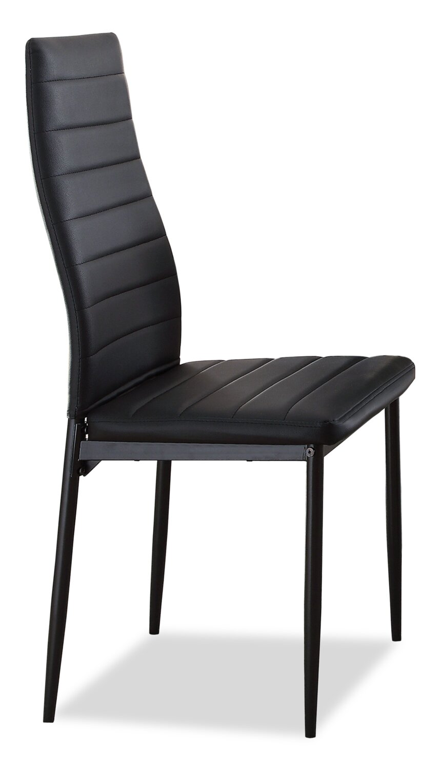 Onyx Dining Chair with Vegan-Leather Fabric, Metal - Black | Chaise de salle à manger Onyx en tissu de cuir végétalien et en métal - noire