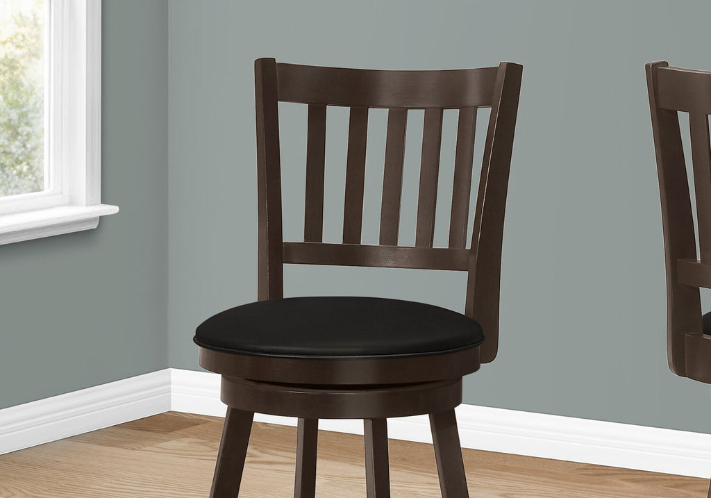 Rory Counter-Height Stool with Swivel Seat, Vegan Leather Fabric - Brown | Tabouret Rory de hauteur comptoir en tissu de cuir végétalien avec siège pivotant - brun