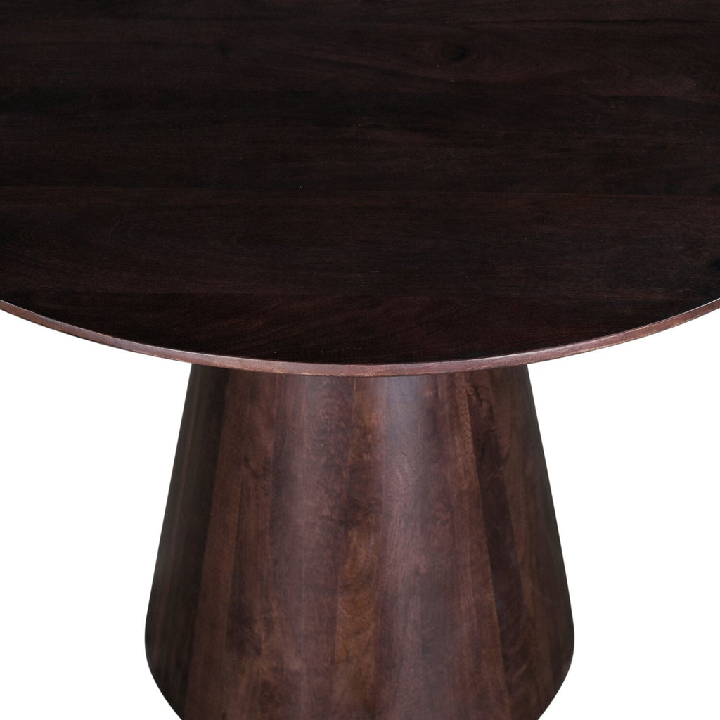 Bali Dining Table, Mango Wood, Pedestal Base, 36"W Round - Brown | Table de salle à manger ronde Bali de 36 po (L) en manguier avec base piédestal - brune