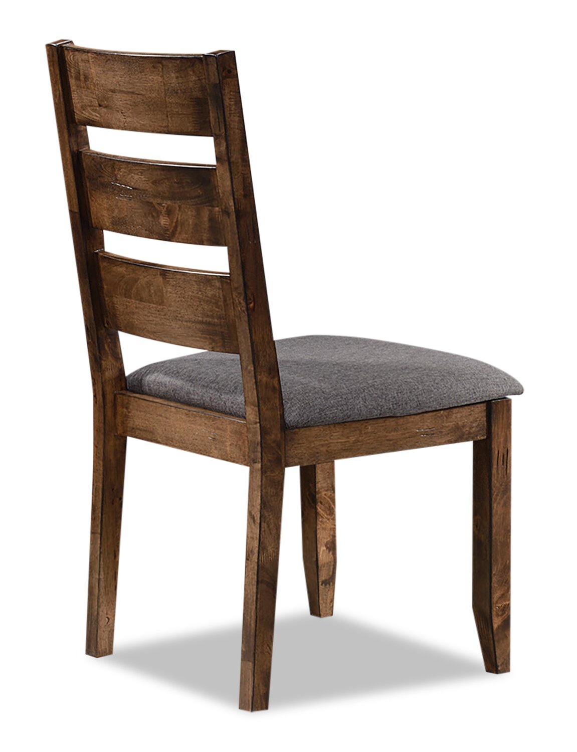 Plum Dining Chair with Polyester Fabric, Wood, Ladder-Back - Nutmeg Brown | Chaise de salle à manger Plum en tissu de polyester et en bois avec dossier en échelle - brun muscade
