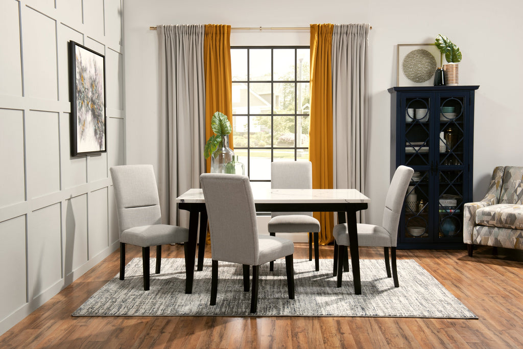 Verona Dining Chair with Linen-Look Fabric, Wood - Light Grey | Chaise de salle à manger Verona en tissu d’apparence lin et en bois - gris clair