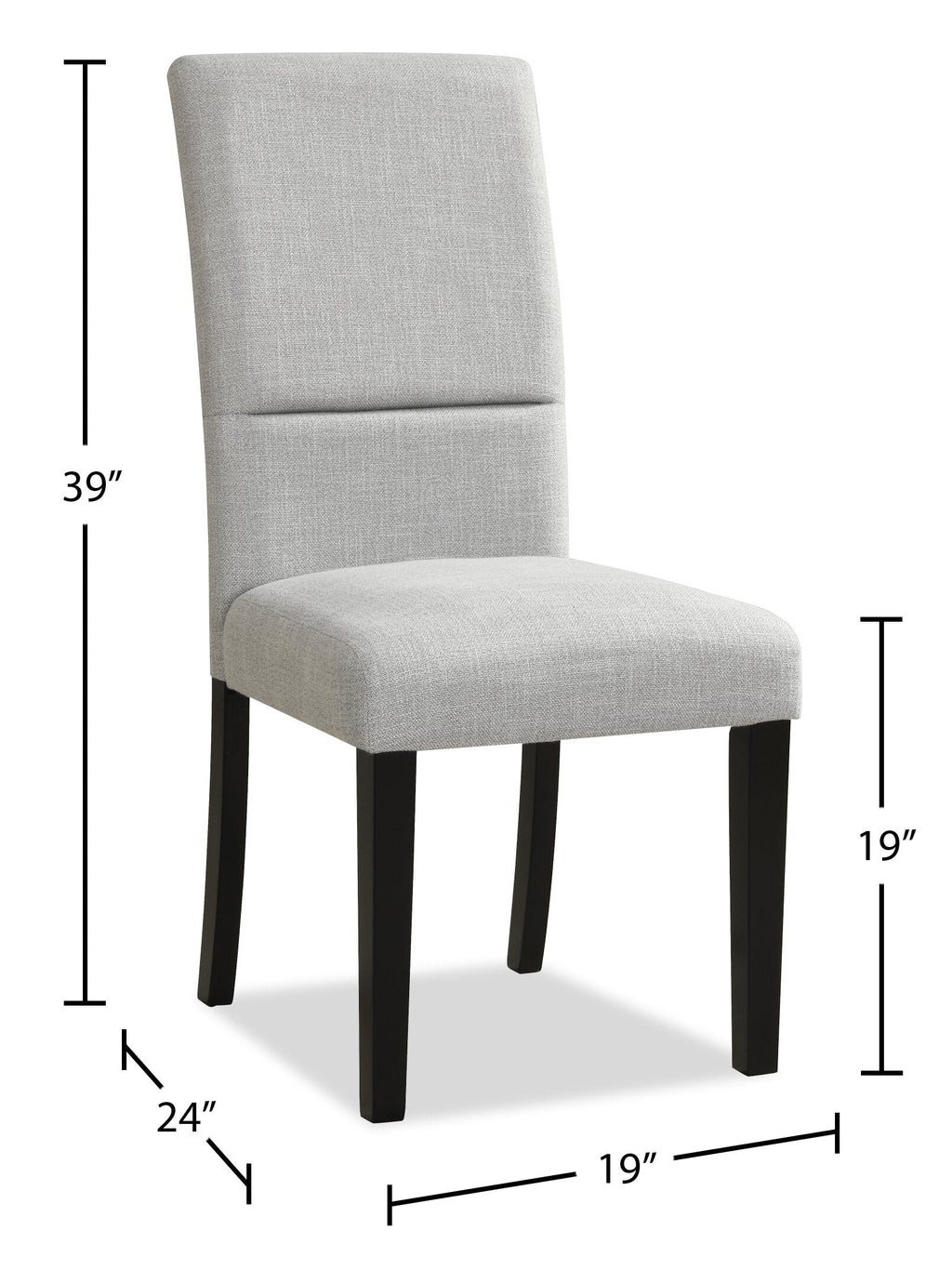 Verona Dining Chair with Linen-Look Fabric, Wood - Light Grey | Chaise de salle à manger Verona en tissu d’apparence lin et en bois - gris clair