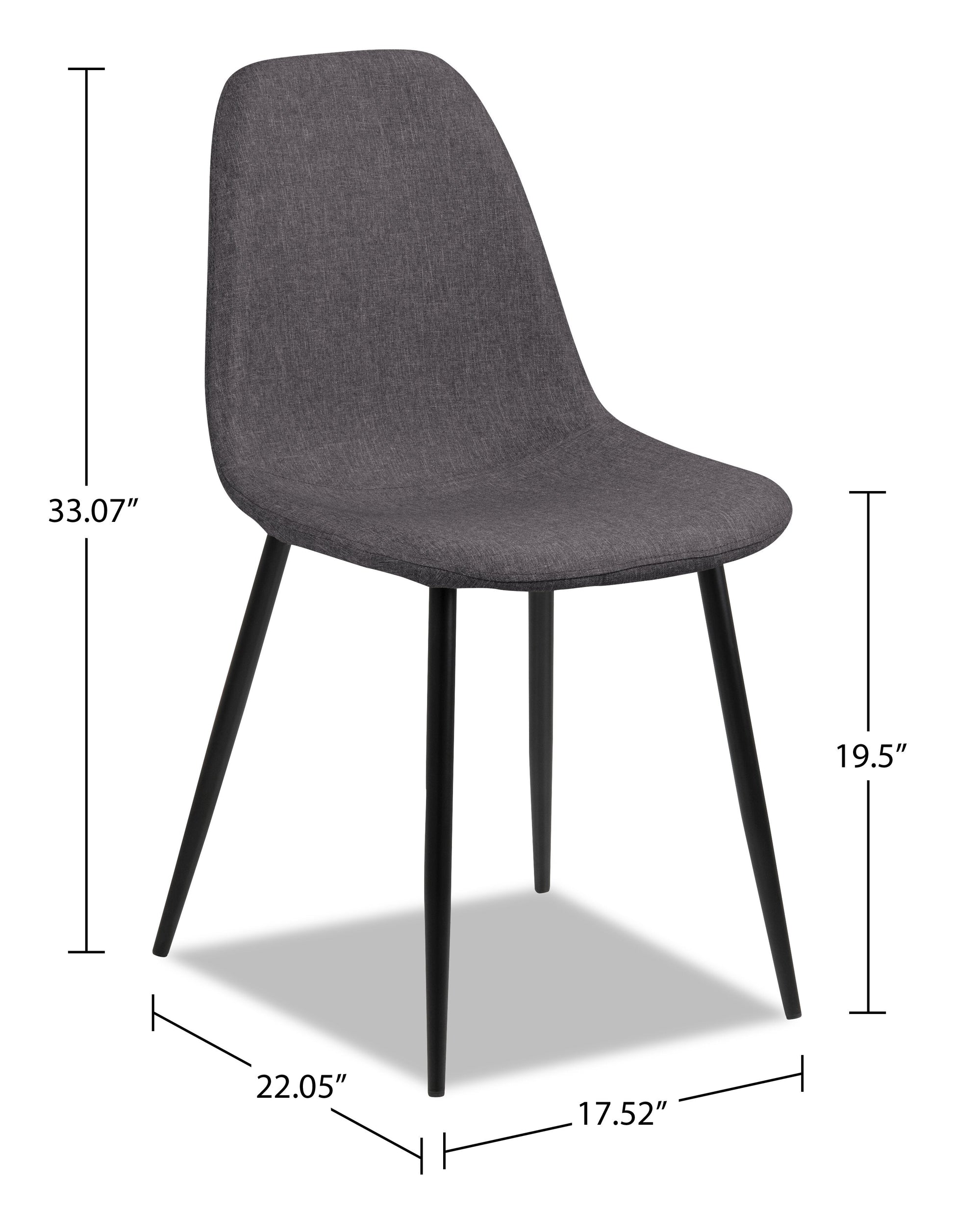 Wilma Dining Chair with Polyester Fabric, Metal - Grey | Chaise de salle à manger Wilma en tissu de polyester et en métal - grise