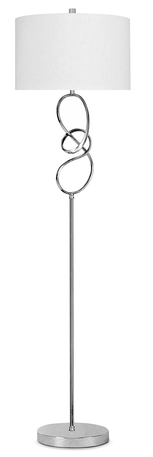64" Chrome Swirl Floor Lamp|Lampe à pied de 64 po chrome avec motif torsadé